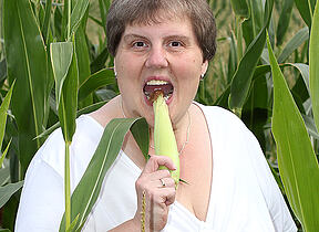 This big mam loves to play in a cornfield