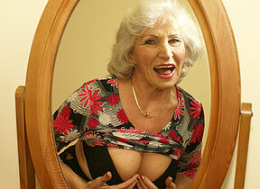 Look at granny getting wet and horny