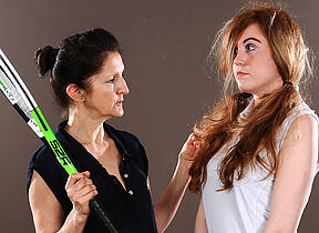 Hot neonate must listen to her lesbian tennis teacher