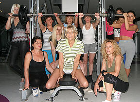 These mature ladies love to exercise naked