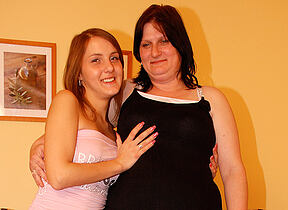 Naughty old and young lesbians have fun