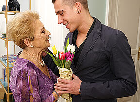 Naughty granny gets a inspire a request of from her bagatelle boy